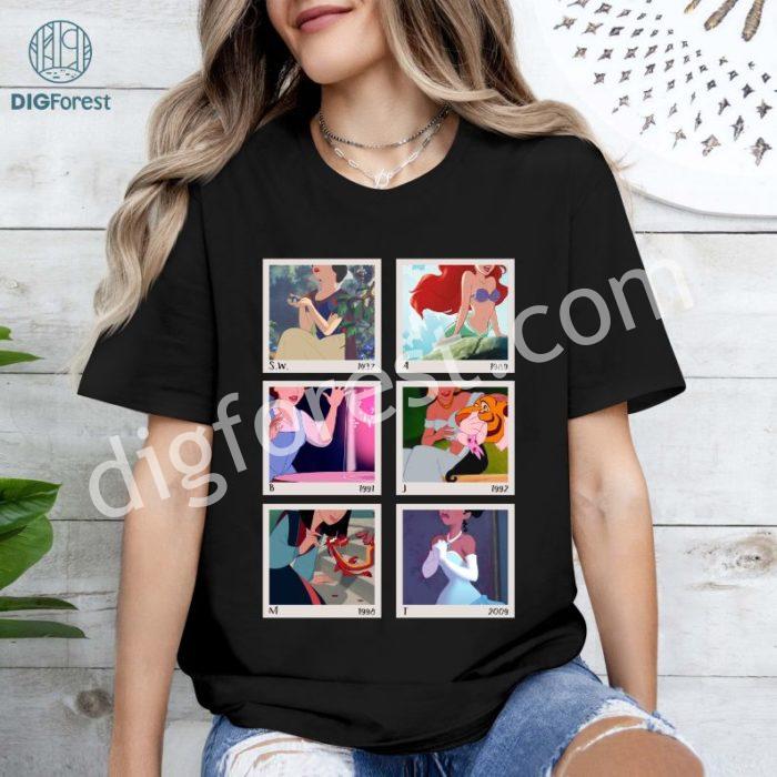 Disney Princess Polaroid Png | Princess Characters Shirt | Retro Princess Design | Cinderella Ariel, Belle Snow White Shirt | Magic Kingdom Girls Trip | Digital Download