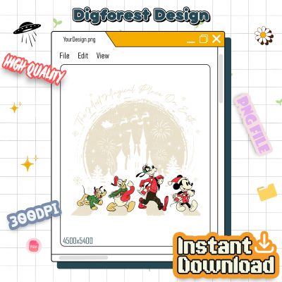 Disney Mickey and Friends Christmas PNG - Magical Place Christmas Design, Disneyland Holiday PNGDisney Mickey and Friends Christmas PNG - Magical Place Christmas Design, Disneyland Holiday PNG