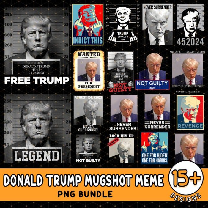 15+ Bundle Trump Never Surrender PNG, Wanted For President 2024 Png, Mug Shot Png, Official Trump Mugshot,Mugshot Sublimation,August 24 2023