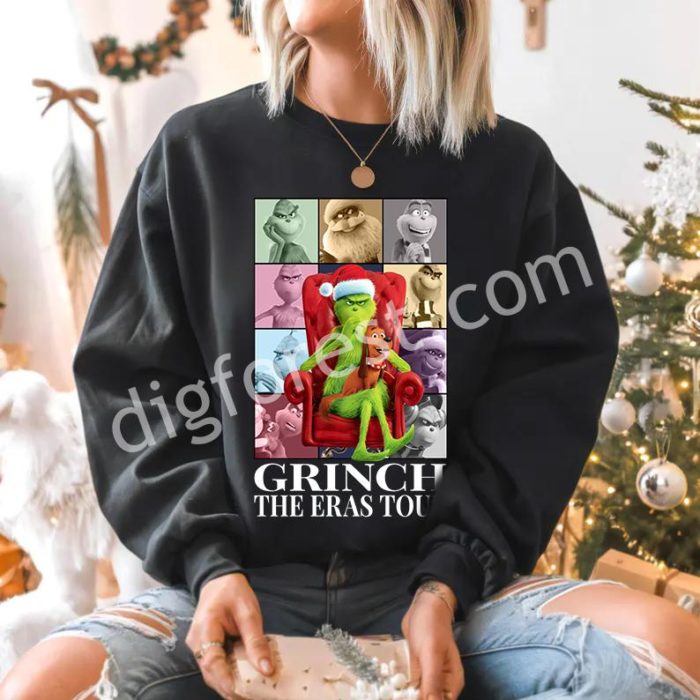 The Grinch Eras Tour Shirt | The Grinch Christmas Graphic Tee | Grinch TV Homage Shirt | Christmas Gift | Digital Download