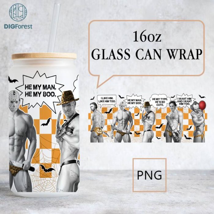 Slay Horror Movie Characters | 16Oz Libbey Glass Can Wrap | Horror Movie Glass Wrap Png | Halloween Libbey Can |Png Sublimation |Scary Faces