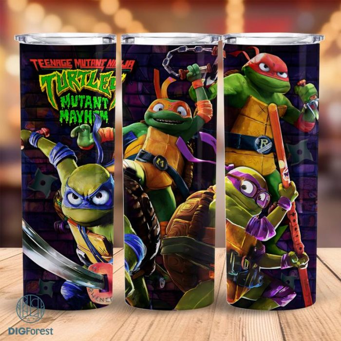 Ninja Tumbler Tumbler Wrap PNG, Turtles Tumbler Design, Skinny Tumbler Digital Design Png, Ninja 20 Oz Skinny Tumbler Wrap, TMNT Tumbler PNG