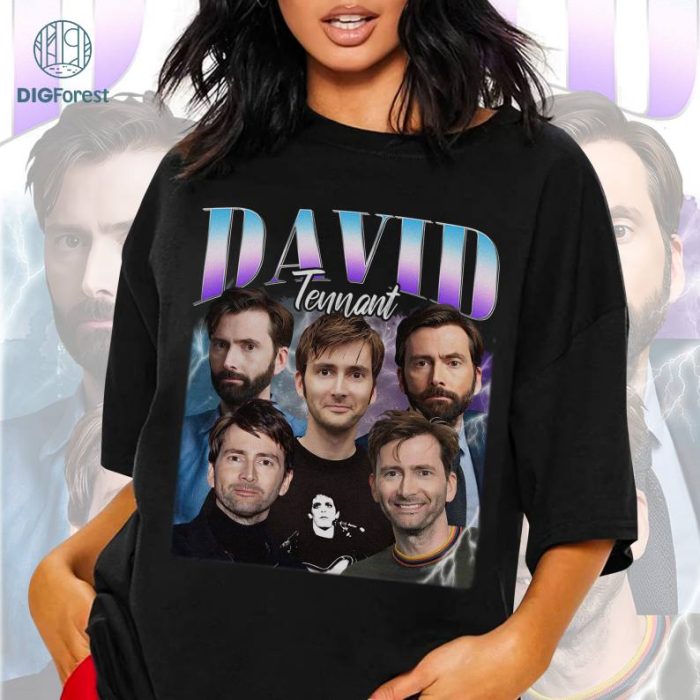 David Tennant Vintage Graphic Png, David Tennant Homage TV Shirt, David Tennant Bootleg Rap Png, Graphic Tees For Women Trendy, Sublimation Designs