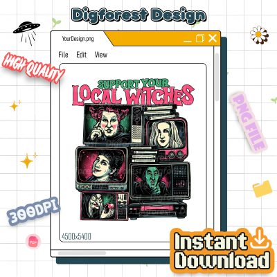 Hocus Pocus Sanderson Sisters Shirt - Support Your Local Witches Tee, Halloween Movie Outfit, Spooky Witch Apparel