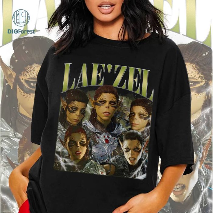 Lae'zel Vintage Graphic Png, Lae'zel Bootleg Rap Png, Baldur's Gate 3 Shirt, Video Game Png, Graphic Tees For Women Trendy, Digital Download