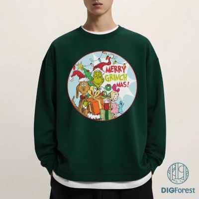 Retro Merry Grinchmas PNG – Grinchmas Characters Shirt, Xmas 2025 Sublimation Design