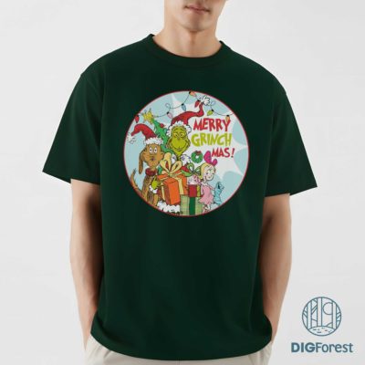 Retro Merry Grinchmas PNG – Grinchmas Characters Shirt, Xmas 2025 Sublimation Design