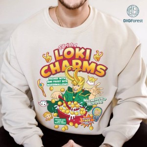 Loki Charms Png | Vintage Loki Shirt | Loki Laufeyson Png | God of Mischief Png | Tom Hiddleston | Avengers Cereal Meme | Digital Download