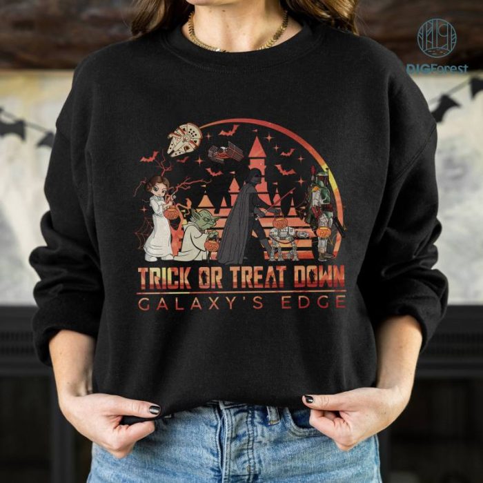 Starwars Halloween Png, Galaxy's Edge Shirt, Trick Or Treat, Baby Yoda Halloween Png, Boba Fett Darth Vader Shirt, Disneyland Halloween, Digital Download