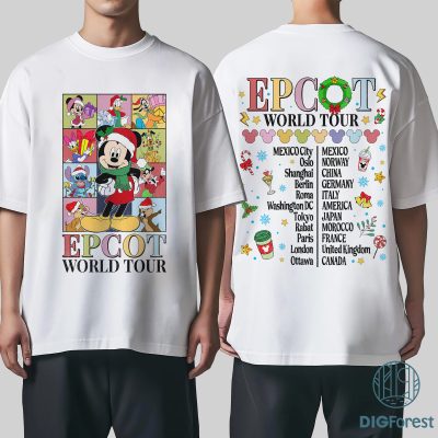 Disney Mickey Epcot World Tour Shirt - Mickey & Friends Eras Tour Sweatshirt, Disneyland Christmas Shirt