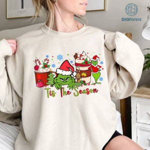 Christmas Png | Tis The Season Sweatshirt | Grinchmas Png | Christmas Sweatshirt | Grinch Png | Football Sublimation Design
