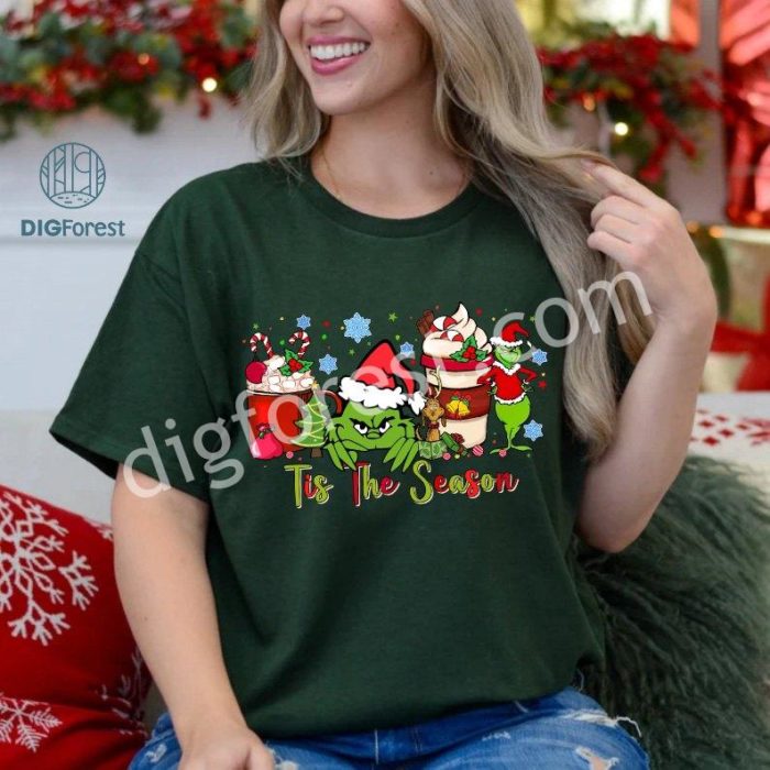 Tis The Season Sweatshirt | Grinchmas PNG Christmas Shirt | Funny Grinch Sublimation Design | Football Christmas Shirt | Digital Download