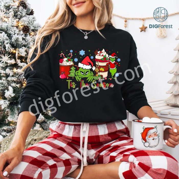 Tis The Season Sweatshirt | Grinchmas PNG Christmas Shirt | Funny Grinch Sublimation Design | Football Christmas Shirt | Digital Download