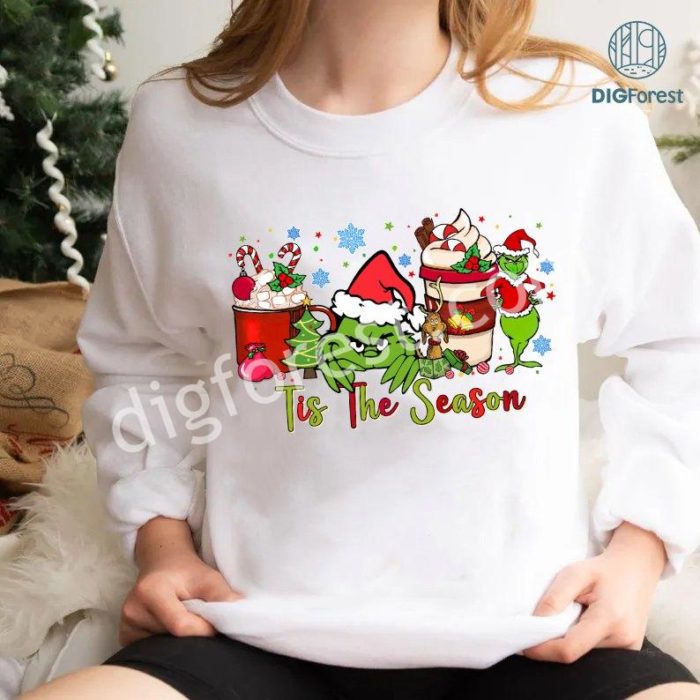 Tis The Season Sweatshirt | Grinchmas PNG Christmas Shirt | Funny Grinch Sublimation Design | Football Christmas Shirt | Digital Download