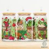 Grinch Christmas Coffee Latte 16oz Glass Can Wrap, The Grinch Tumbler Wrap, Christmas Cartoon designs png, Grinch Santa Funny Christmas PNG