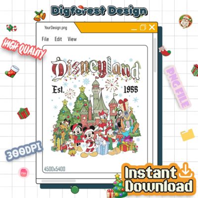 Disney Mickey & Friends Christmas PNG – Disneyland EST 1955 Shirt, Xmas Party Sublimation Design