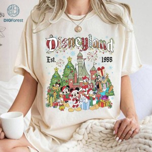 Disney Mickey and Friends Christmas Png, Disneyland EST 1955 Png, Disneyland Christmas Shirt, Walt Disneyworld, Xmas Party, Sublimation Designs
