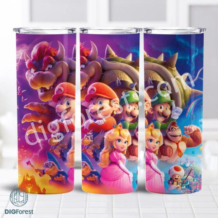 Mario Tumbler Png Wrap | 20Oz Skinny Straight | Cartoon Tumbler Wrap Png | Game Tumbler Designs | Digital Print | Super Mario Tumbler Png DelucCraft