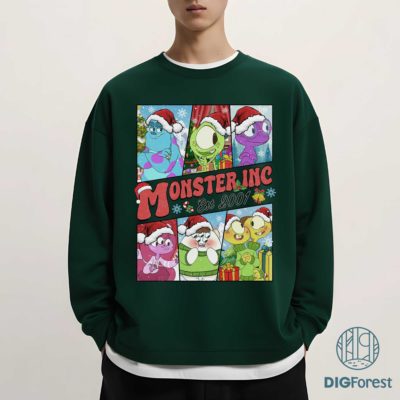 Monsters Inc Mike & Santa Sully Christmas Light PNG – Merry Xmas Family PNG Digital Download