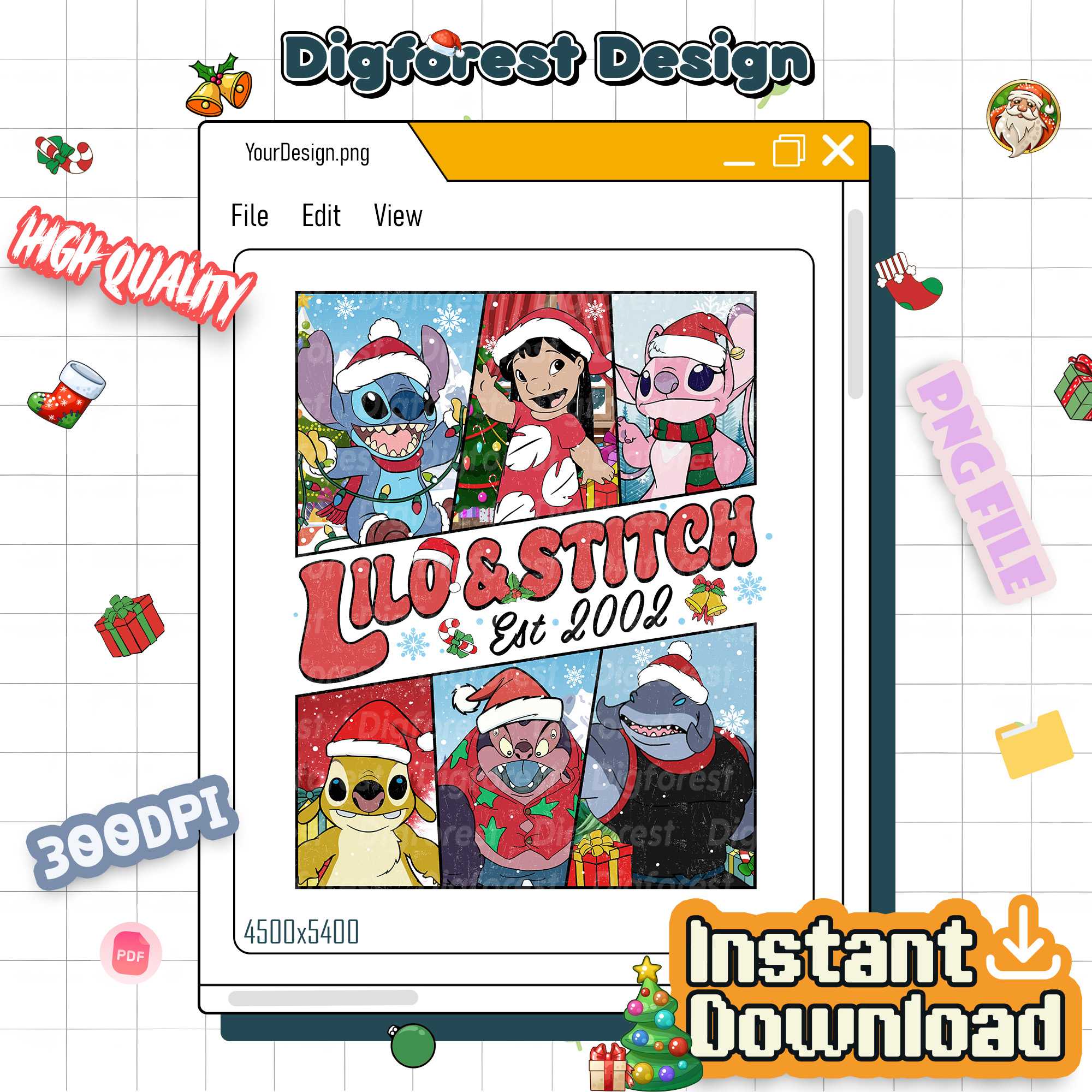 Vintage Stitch Christmas PNG – Lilo & Stitch Christmas Lights PNG, Christmas Party Design Vintage Stitch Christmas PNG – Lilo & Stitch Christmas Lights PNG, Christmas Party Design