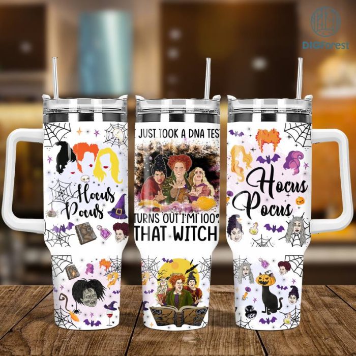 Sisters Witches 40 oz Coffee Tumbler Wrap, Halloween Horror Movie 40oz Quencher Tumbler PNG Design, Halloween 2023 Wrap Png, Digital Design