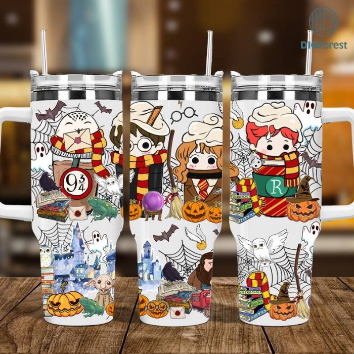 Wizard School Potterhead Coffee Halloween 40oz Tumbler Png, Halloween Fall Autumn 40 oz Tumbler Wrap, 40 oz Tumbler Png Sublimation