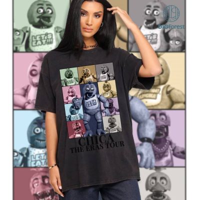 Vintage Fnaf Chica Eras Tour Png For Png | Five Nights at Freddy Chica Clipart | Freddy Fazbear Chica Fnaf Video Game Merch | Digital Download