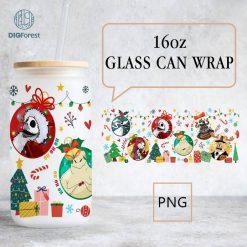 Nightmare Before Christmas 16oz libbey can Cartoon PNG, Jack Sally 16oz Glass Can Wrap, Disneyland Christmas Tumbler Wrap, Glass Can Wrap
