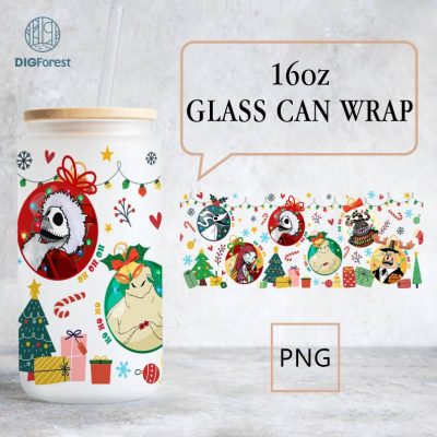 Nightmare Before Christmas 16oz libbey can Cartoon PNG, Jack Sally 16oz Glass Can Wrap, Disneyland Christmas Tumbler Wrap, Glass Can Wrap Nightmare Before Christmas 16oz libbey can Cartoon PNG, Jack Sally 16oz Glass Can Wrap, Disneyland Christmas Tumbler Wrap, Glass Can Wrap