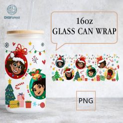 Disney Encanto Christmas 16oz libbey can Cartoon PNG, Mirabel Madriga 16oz Glass Can Wrap, Disneyland Christmas Tumbler Wrap, Full Glass Can Wrap