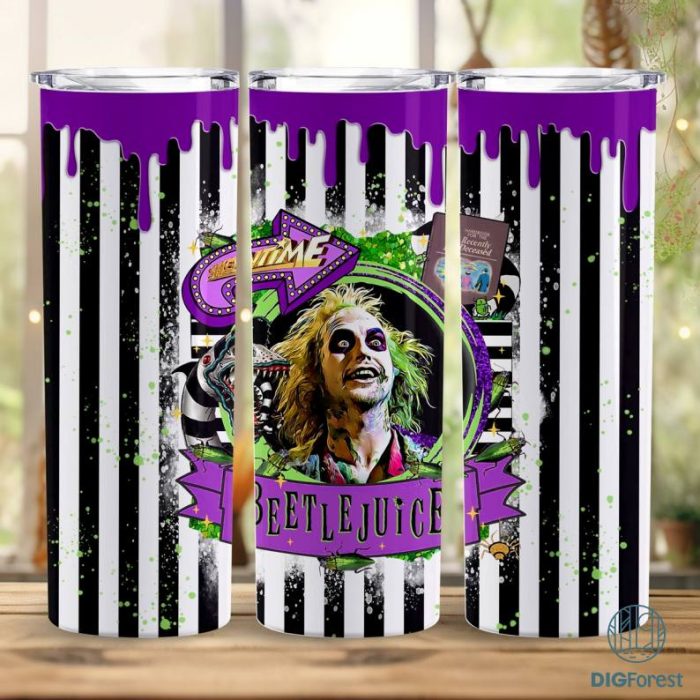 BeetleJuice Tumbler Wrap Png, Showtime 20oz Tumbler Wrap, Halloween Sublimation Designs PNG, Horror Movie Tumbler Design, Gift For Halloween