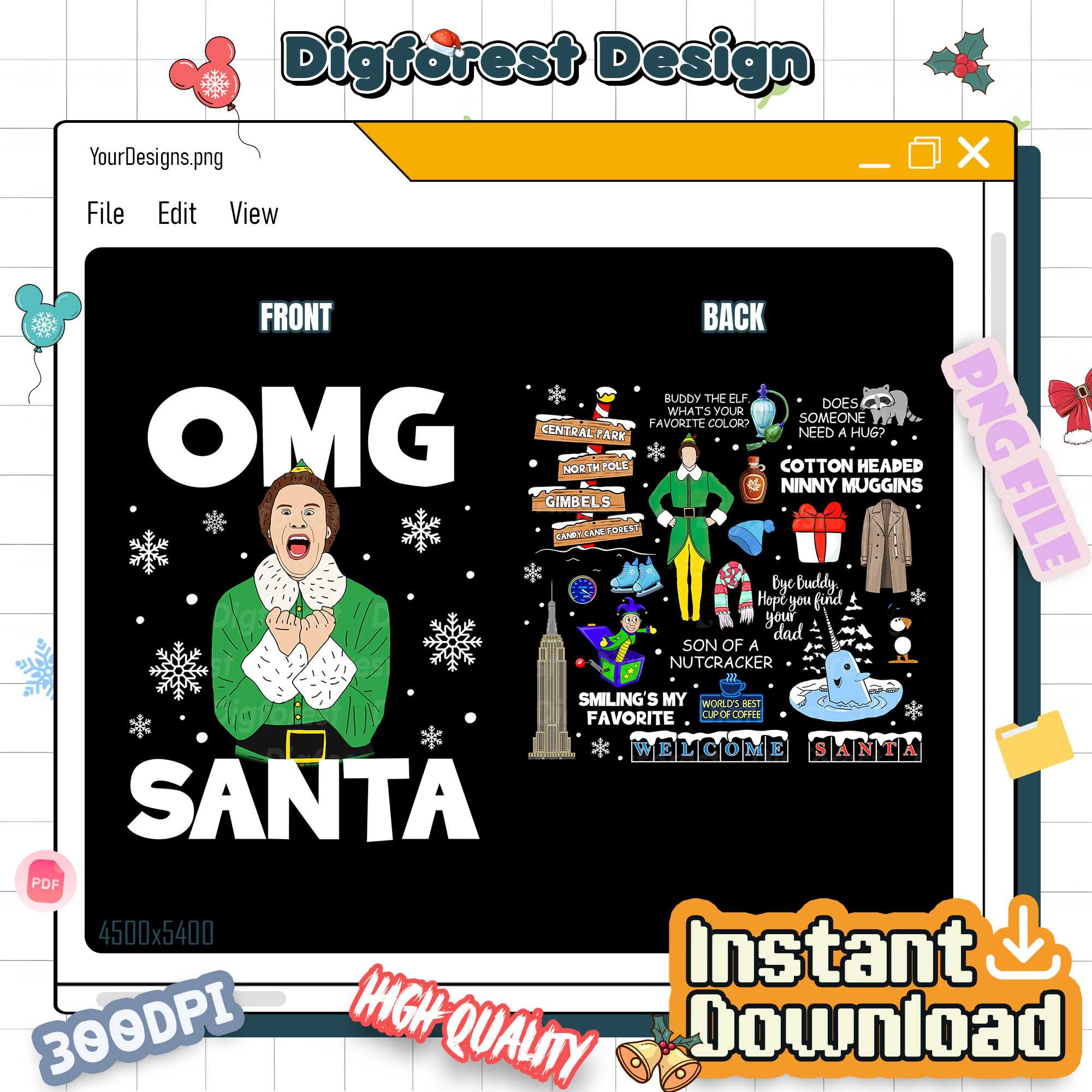 Buddy the Elf Vintage Quotes Christmas Light PNG – Classic 90s Movie, Disneyland Family Trip Gift Buddy the Elf Vintage Quotes Christmas Light PNG – Classic 90s Movie, Disneyland Family Trip Gift