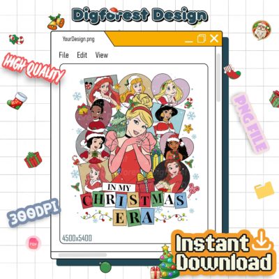 Disney Cinderella In My Christmas Era PNG – Disneyland Princess Xmas PNG, Disneyworld Group Christmas PNG