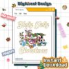 Vintage Disney Mickey & Friends Christmas PNG – Mickey & Minnie Holly Jolly PNG, Very Merry Xmas Design