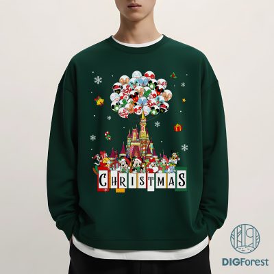Retro Disney Mickey Mouse Christmas Shirt - Mickey Squad Sweatshirt, Holiday Balloons Design
