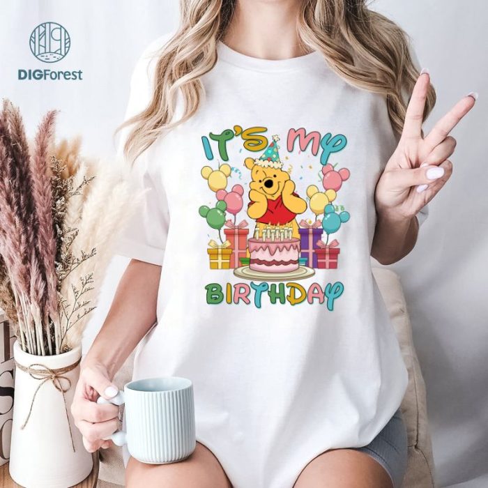 It's My Birthday Png, Disney Winnie the Pooh Png, Disneyland Birthday Shirt, Pooh Party 2023, Winnie Png, Disneyland Birthday Squad