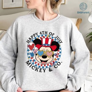 Disney Mickey 4th Of July PNG, Mickey And Co Happy 4th Of July, Mickey Checkered, Fourth Of July, America Patriotic Instant Download