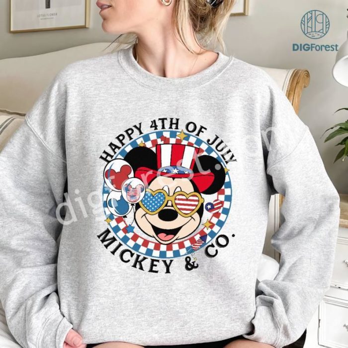 Disney Mickey 4th Of July PNG, Mickey And Co Happy 4th Of July, Mickey Checkered, Fourth Of July, America Patriotic Instant Download