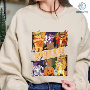 Disney Pooh And Co Halloween PNG, Winnie The Pooh Halloween Sublimation, Pooh Halloween Costume, Mickey's Not So Scary, Instant Digital Download