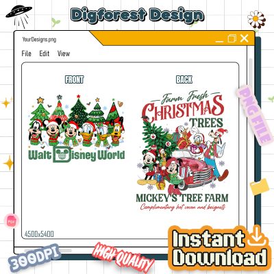 Disney Mickey and Friends Christmas PNG - Farm Fresh Tree Farm PNG, Walt Disney World Holiday PNG