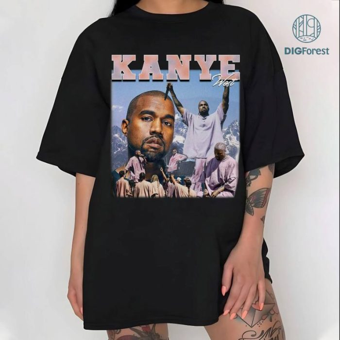 Vintage Kanye West Wash T Shirt 90s Hip Hop Style Png, Rap Jesus Walks Graphic Print Shirt, Unisex Drama Music Halloween Short Sleeve, Digital Download