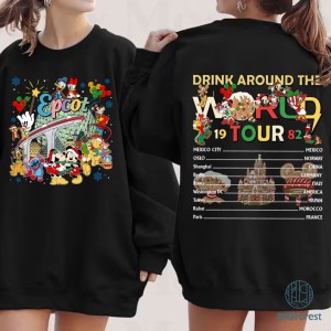 2-Sided Disney Epcot Drinking Around The World Christmas Png, Disneyland Drinking Team Png, Epcot World Tour Shirt, Mickeys Very Merry Christmas