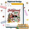 Vintage Disneyland Christmas Hollywood Studios PNG – Mickey & Friends 2025 Xmas Party, Disneyworld Family Trip PNG