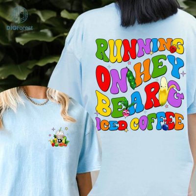 Hey Bear Birthday Sensory Png, Running On Hey Bear Dancing Fruit & Iced Coffee Png, Hey Bear Family Birthday Png, Hey Bear Digital Download