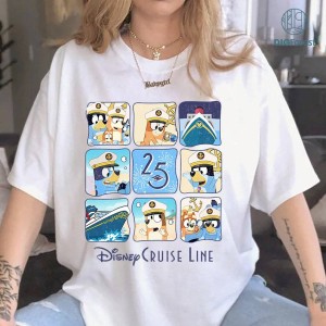 Bluey Cruise Line 25th Anniversary Png, Silver Anniversary At Sea Shirt, Cruise Line Trip Shirts, Family Matching Cruise, Instant Download