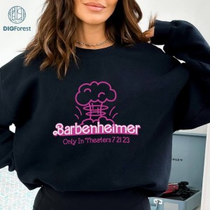 Barbenheimer PNG, Oppenheimer Movie 2023 Shirt, Barbie PNG File, Birthday Girl Doll, Barbie Pink PNG, Birthday Gift, Instant Download
