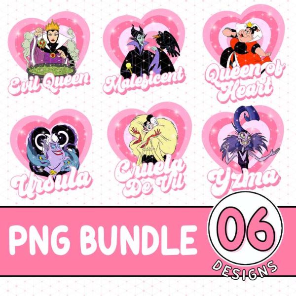 Disney Vintage Villain Dolls Halloween Bundle, Villains Pink Doll Png, Villains Bad Witches Club Png, Disneyland, Magic Kingdom, Girl Trip Digital Download