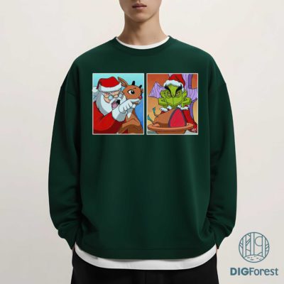 Grinch The Girl Yelling Cat Meme PNG – Grinch Christmas Shirt, Merry Grinchmas, Funny Grinch Digital Download