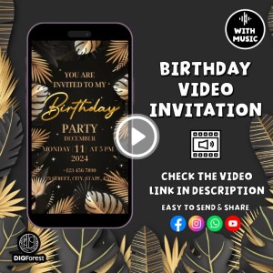 Canva Editable Video Invitation | Birthday Invite | Birthday Video Invitation | Birthday Party | Editable Invitation