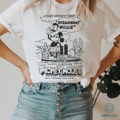 Steamboat Willie Disney Mickey Mouse PNG File | Vintage Mickey Mouse | 1928 Mickey Mouse | 100 Years Of Wonder | Sublimation Designs